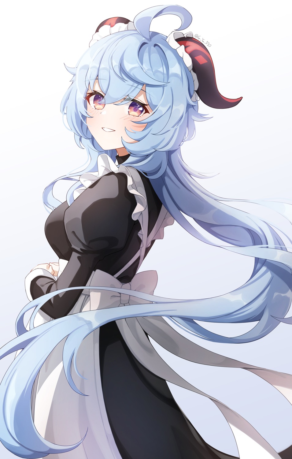 ganyu, genshin_impact, gya_(144), horns, maid