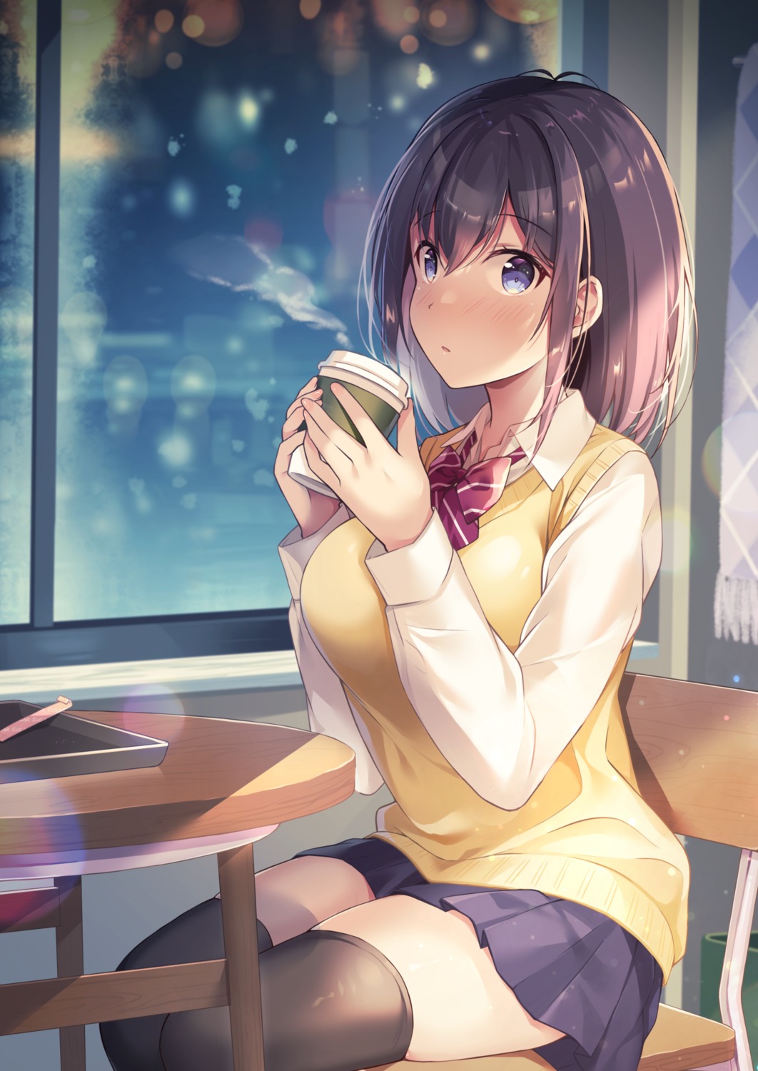 seifuku, shiro_kuma_shake, sweater, thighhighs
