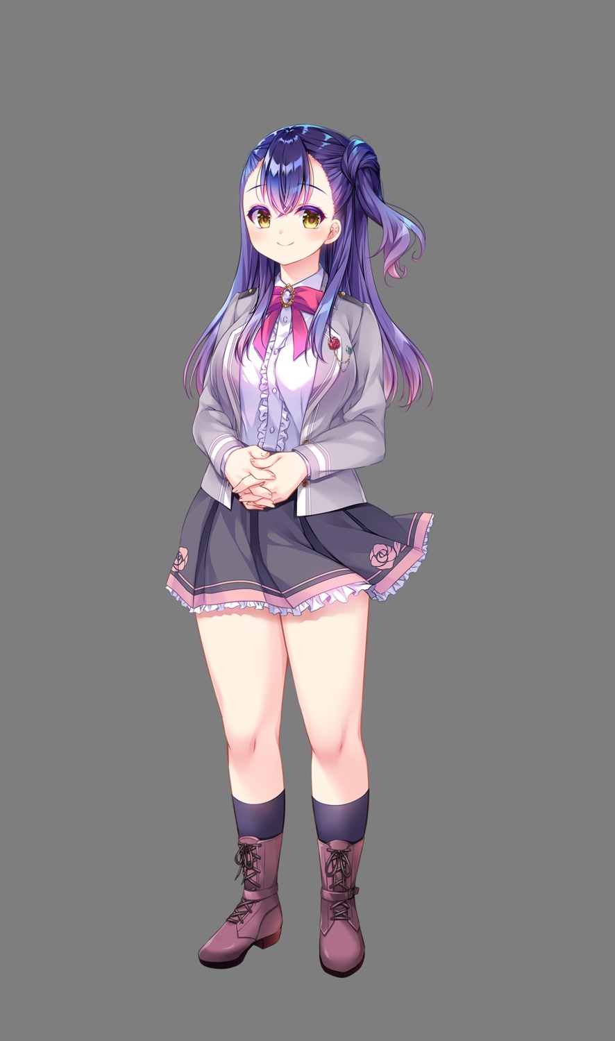 ensemble_(company), hoshi_no_otome_to_rikka_no_shimai, nemunoki_nemu, seifuku, skirt_lift, tagme, transparent_png