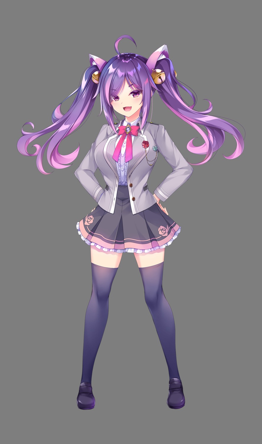 ensemble_(company), hoshi_no_otome_to_rikka_no_shimai, linaria_mint, seifuku, tagme, thighhighs, transparent_png
