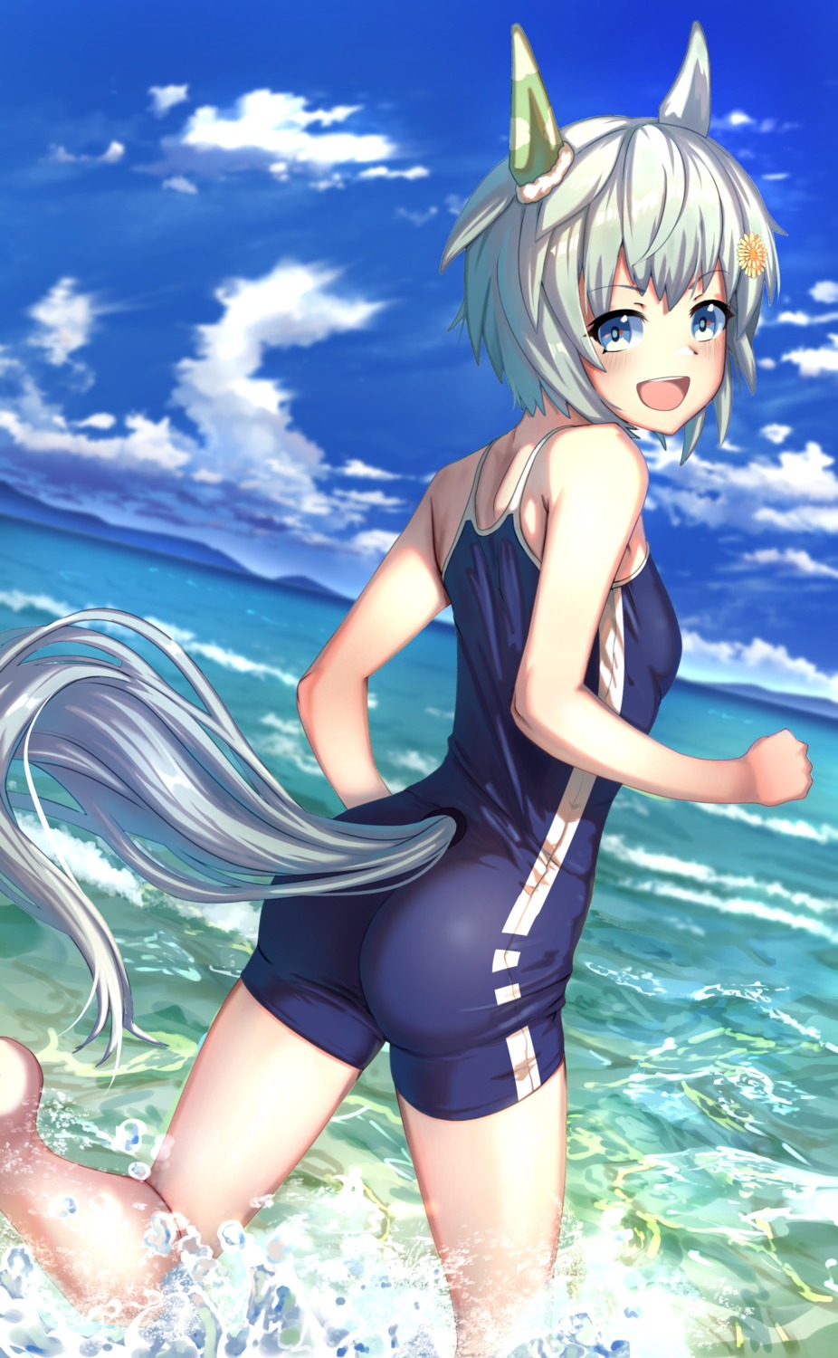 animal_ears, ass, school_swimsuit, seiun_sky_(umamusume), swimsuits, tail, tks_(526tks), uma_musume_pretty_derby