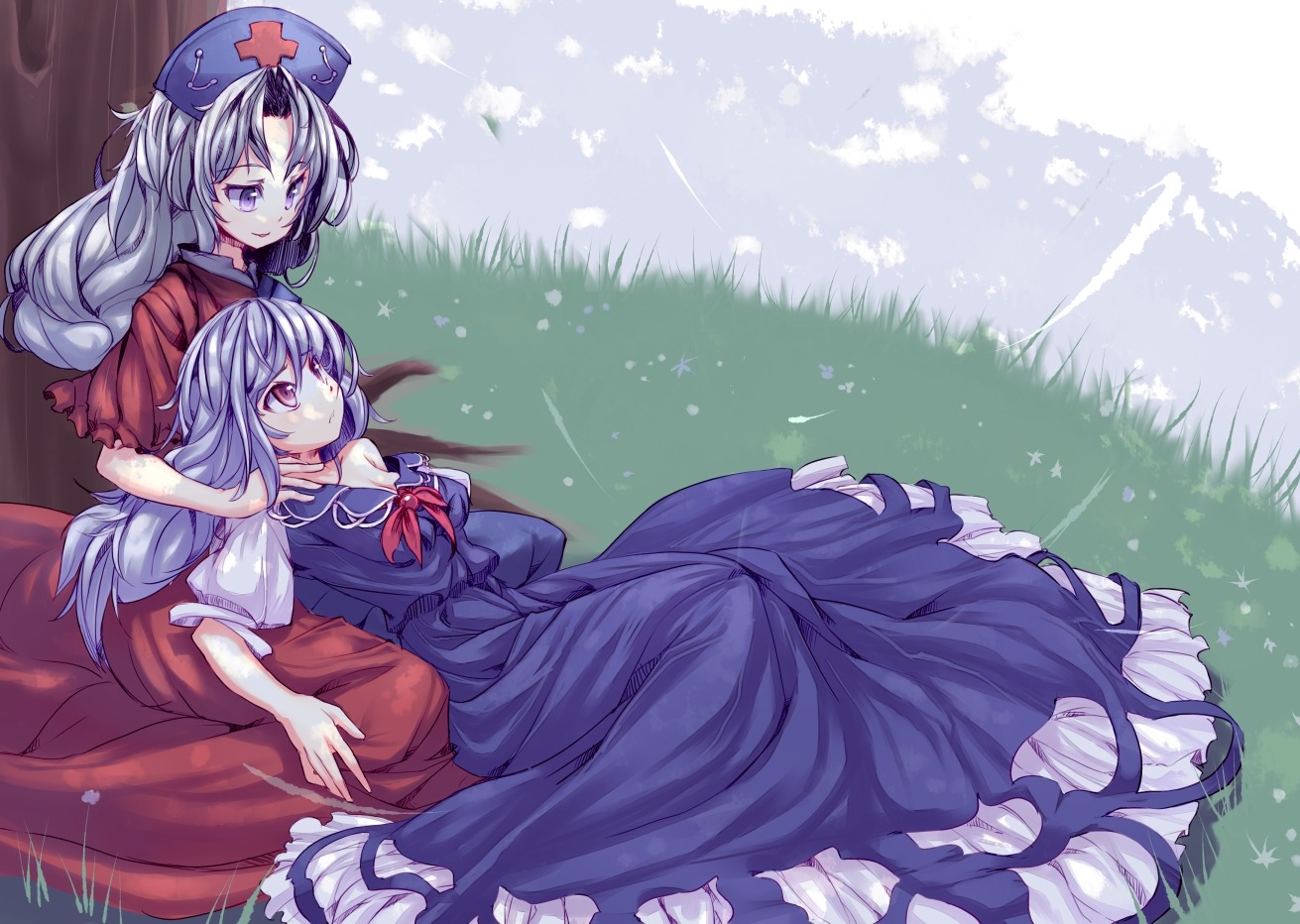 dress, hiraga_matsuri, kamishirasawa_keine, touhou, ukyo_rst, yagokoro_eirin