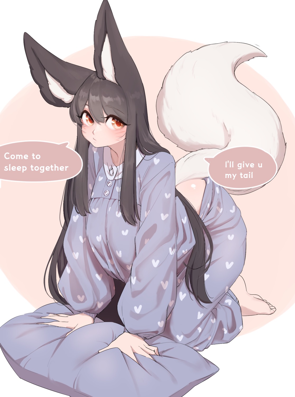 ahri, animal_ears, kitsune, league_of_legends, pajama, tail, yabby
