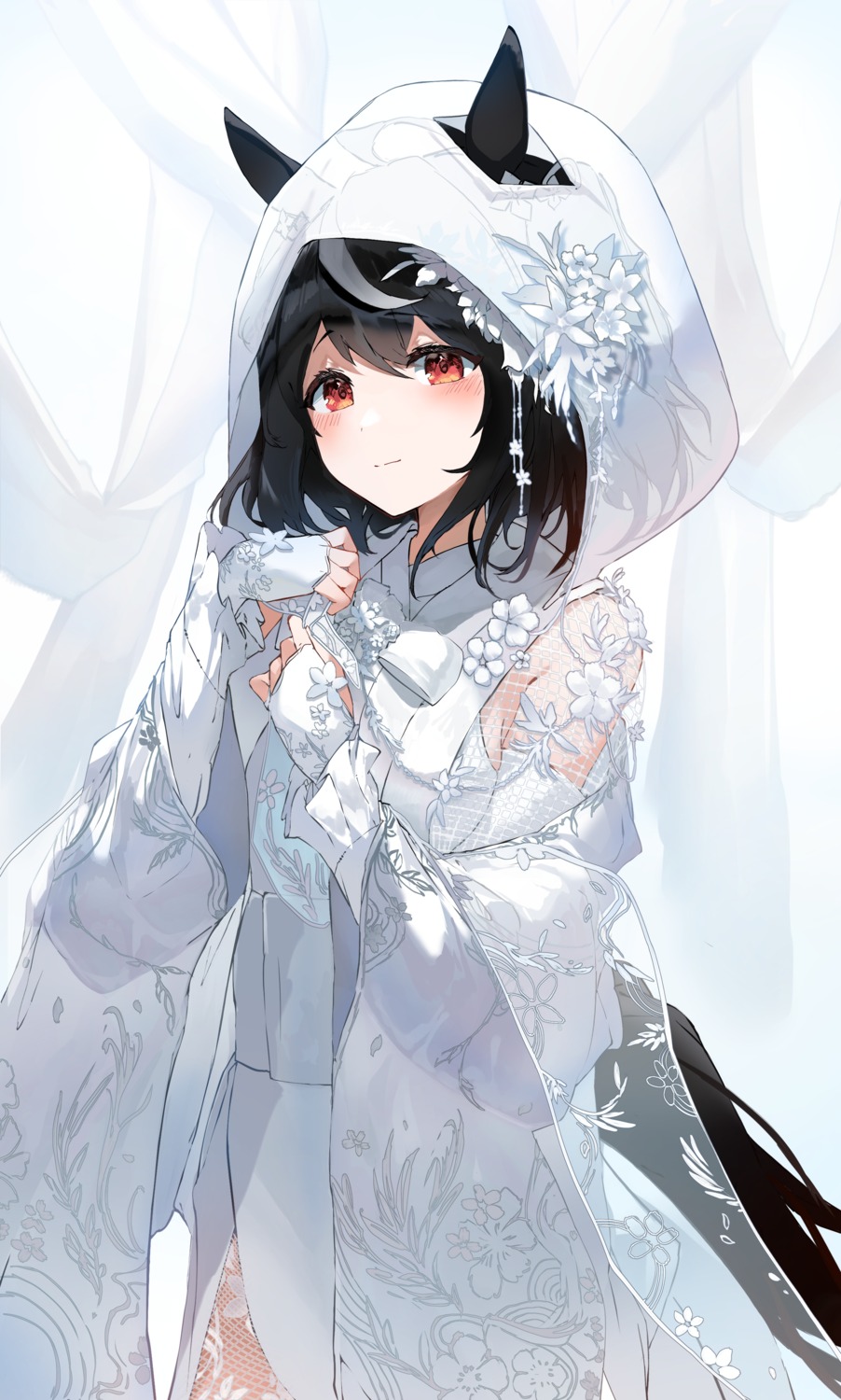 animal_ears, dress, japanese_clothes, kabedoru, kitasan_black_(umamusume), tail, uma_musume_pretty_derby, wedding_dress