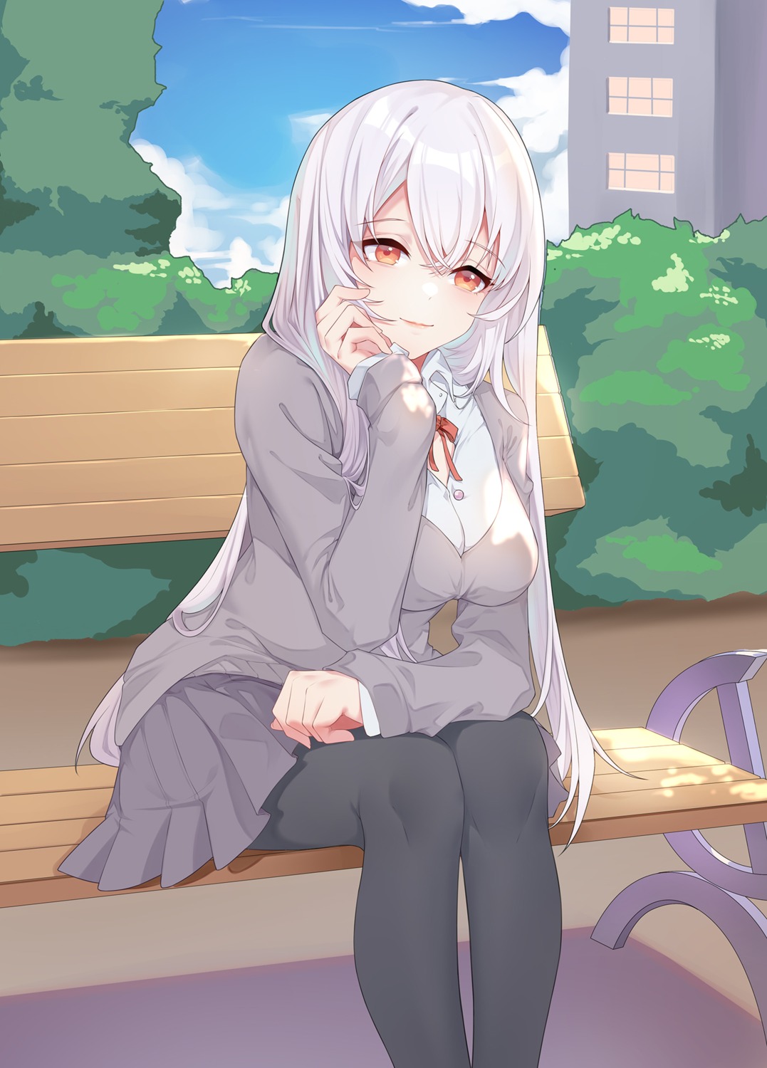 aluo_7762, pantyhose, seifuku, skirt_lift, sweater
