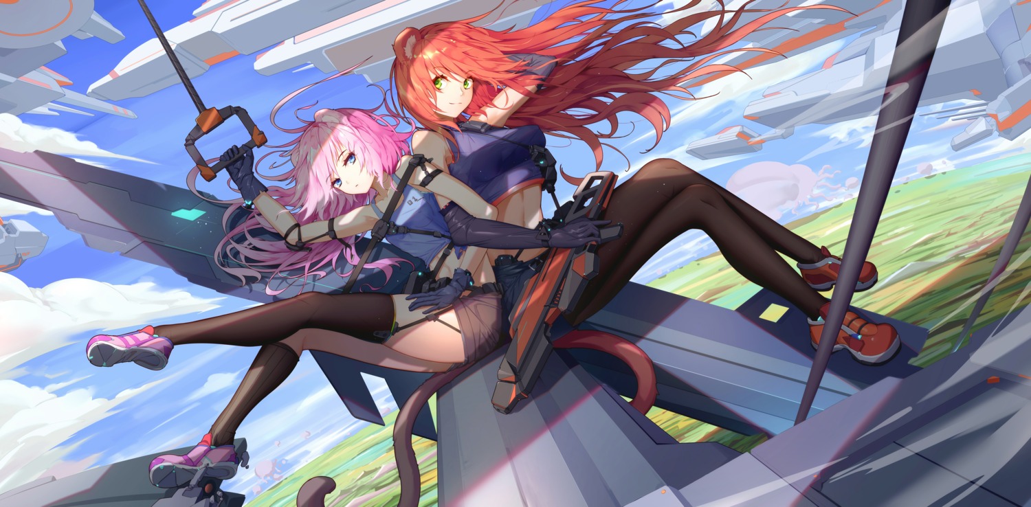 gun, hd-hlh-3h, pantyhose, stockings, tail, thighhighs