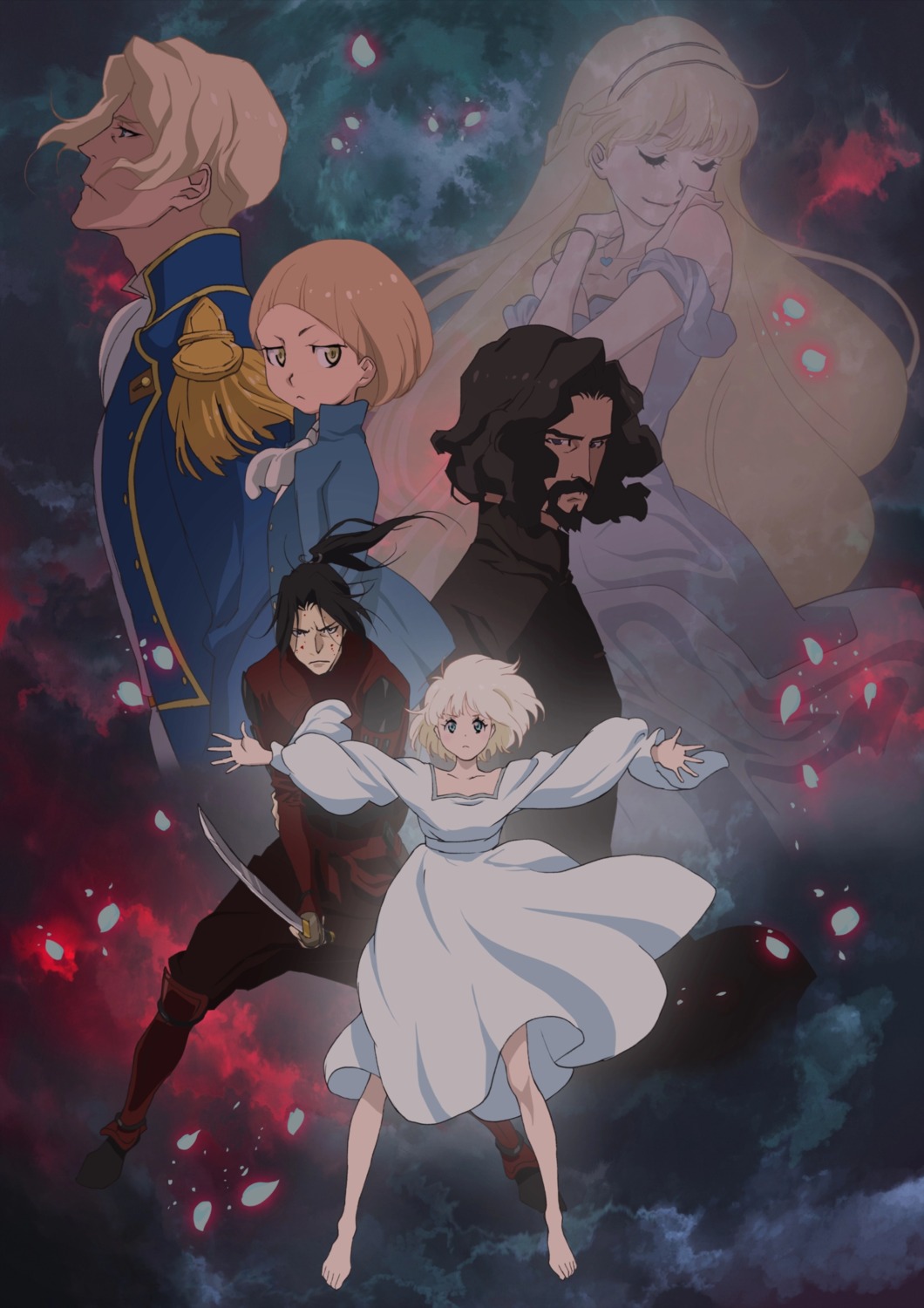 abel_bluefield, cody_(kaizoku_oujo), dress, fena_houtman, franz_houtman, helena_houtman, kaizoku_oujo, skirt_lift