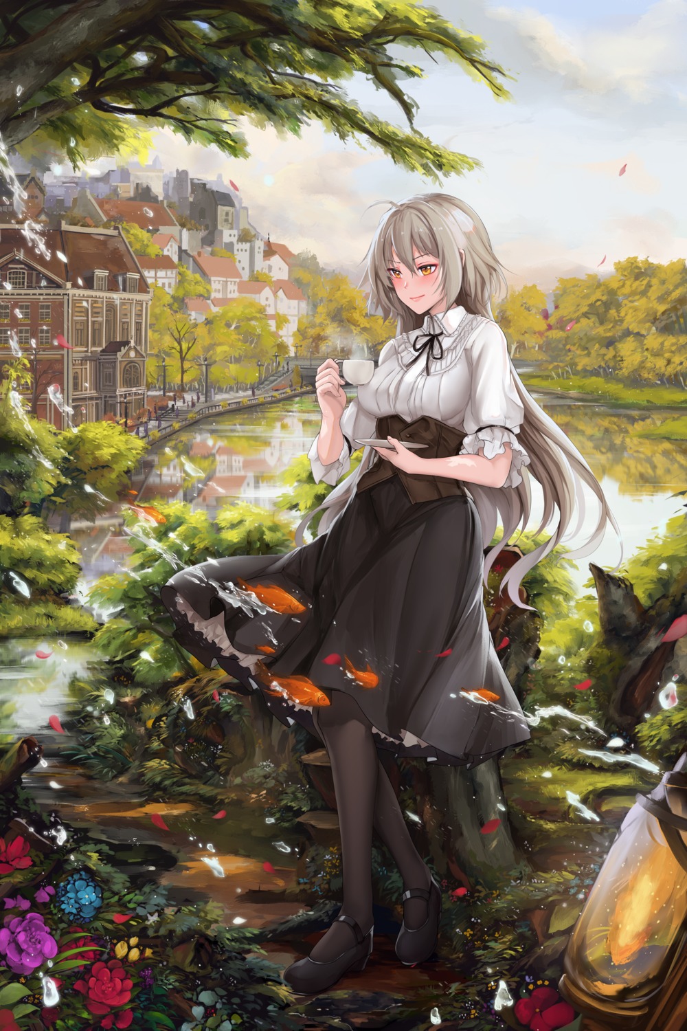 fate/grand_order, hanada_yanochi, heels, jeanne_d'arc, jeanne_d'arc_alter_(fate), skirt_lift
