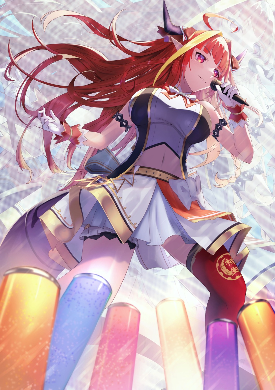 hololive, horns, kiryuu_coco, pointy_ears, sion_owatas, thighhighs