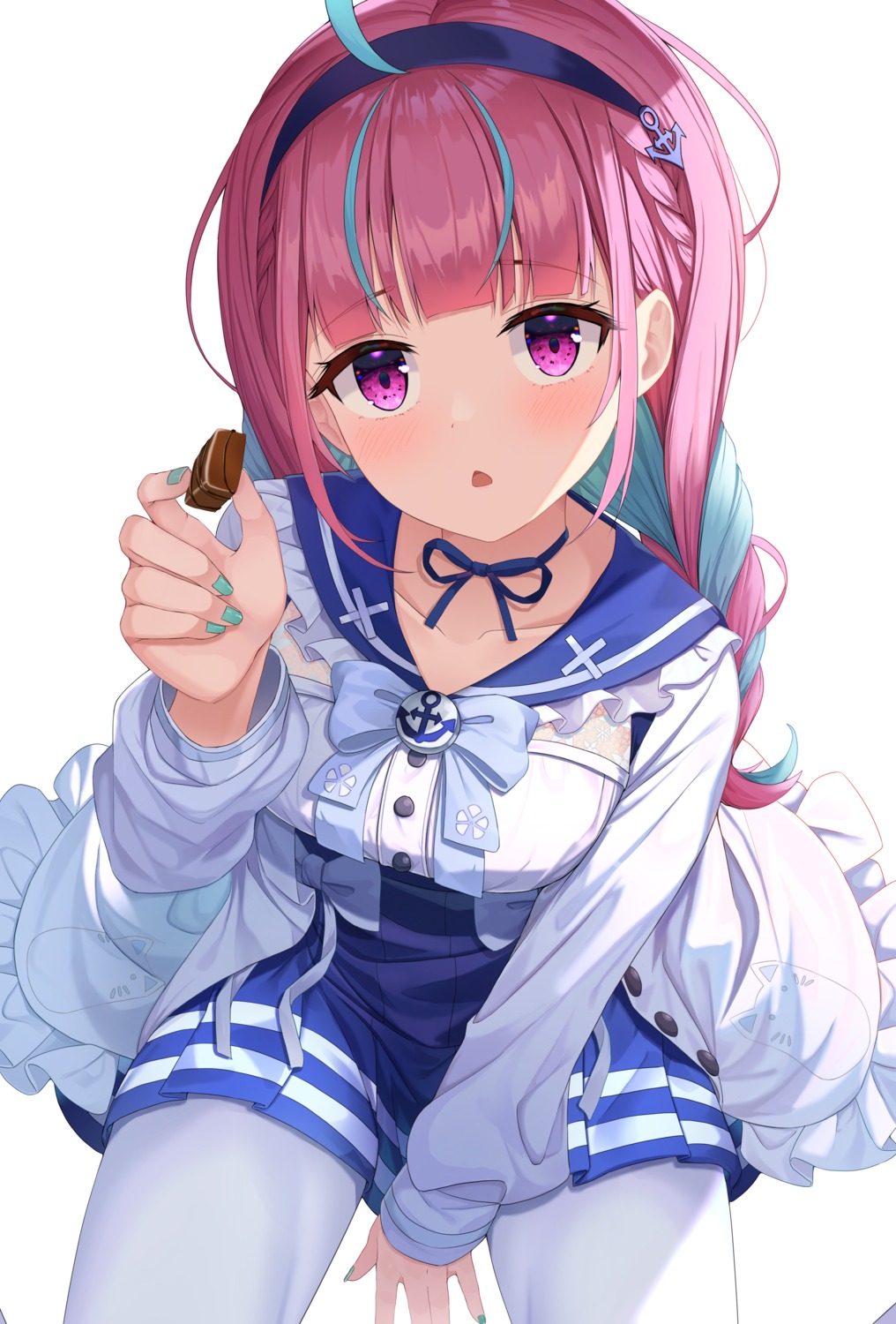 hololive, minato_aqua, monmo_mu, pantyhose, seifuku