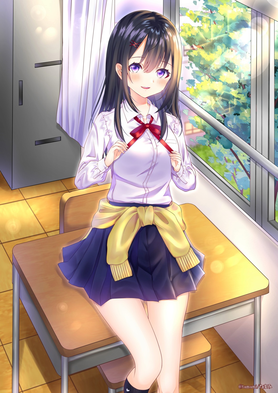momoshiro_amano, seifuku, sweater