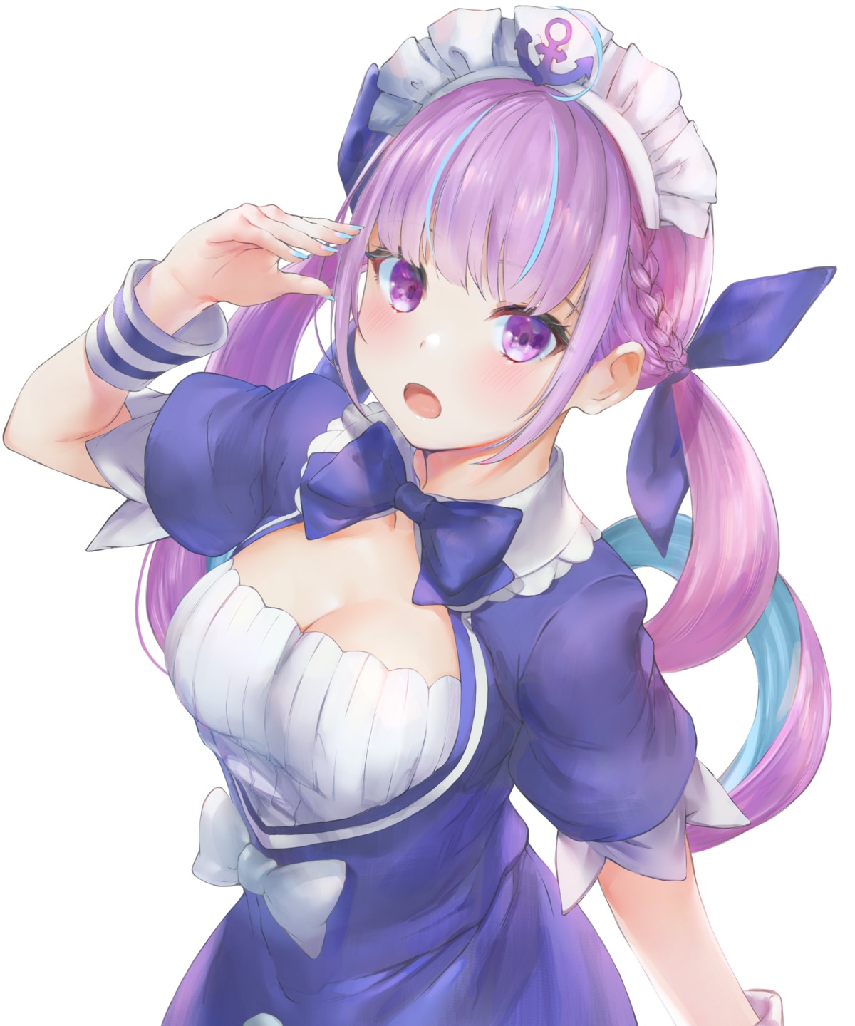 cleavage, hololive, maid, marulire, minato_aqua