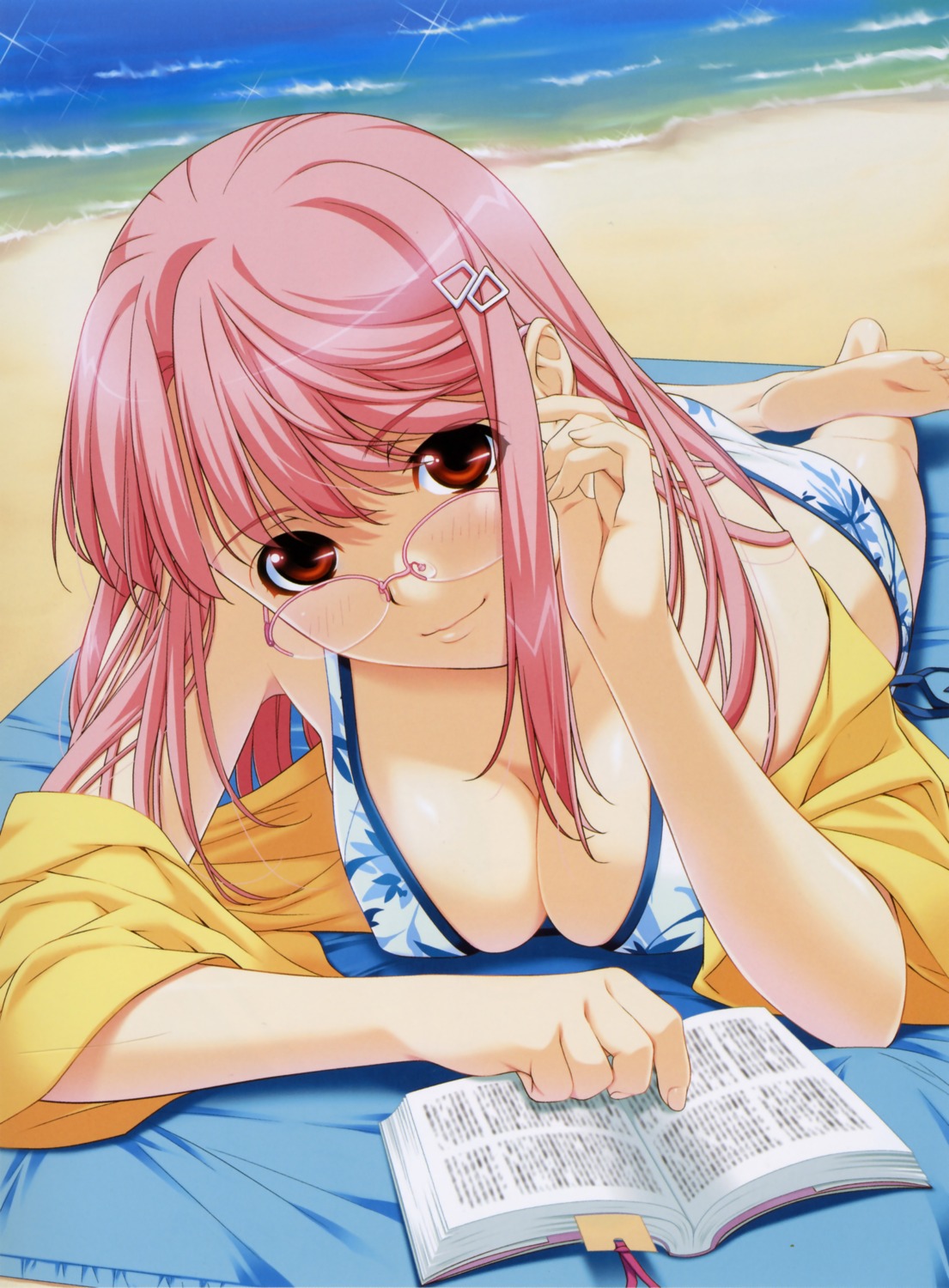 bikini, cleavage, ino, kimihagu, megane, shiina_kasumi, swimsuits