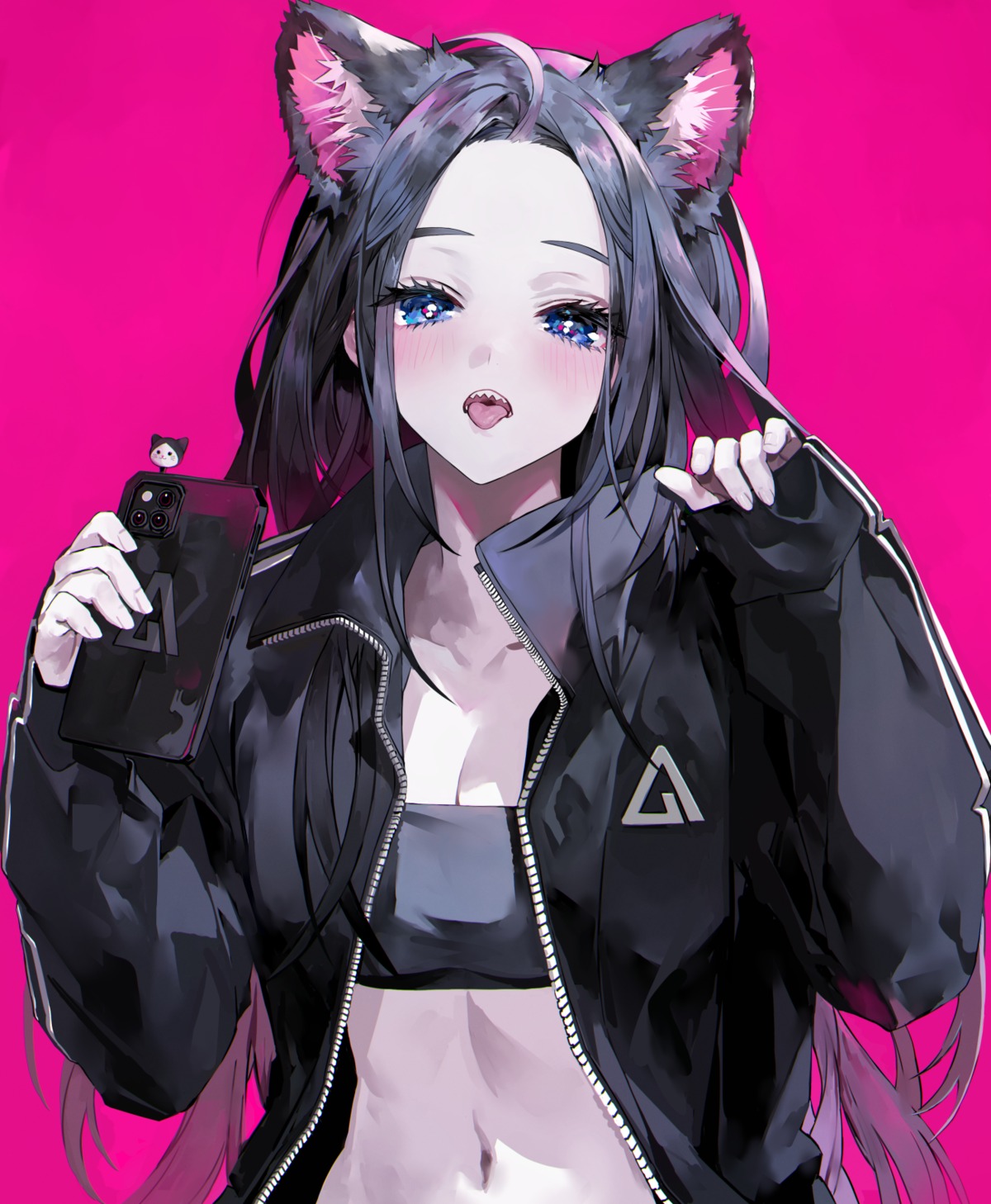 animal_ears, cleavage, muaooooo, nekomimi