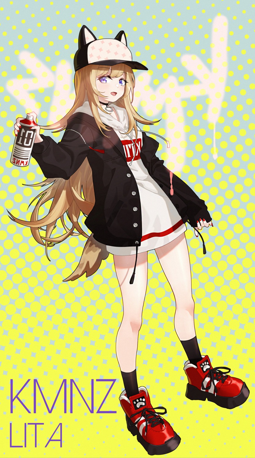 animal_ears, dress, eggplus, nekomimi, tail