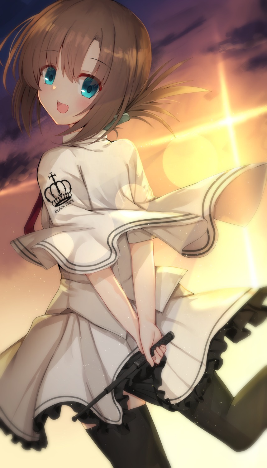nodoame, seifuku, skirt_lift, subarashiki_hibi, tachibana_kimika, thighhighs, weapon