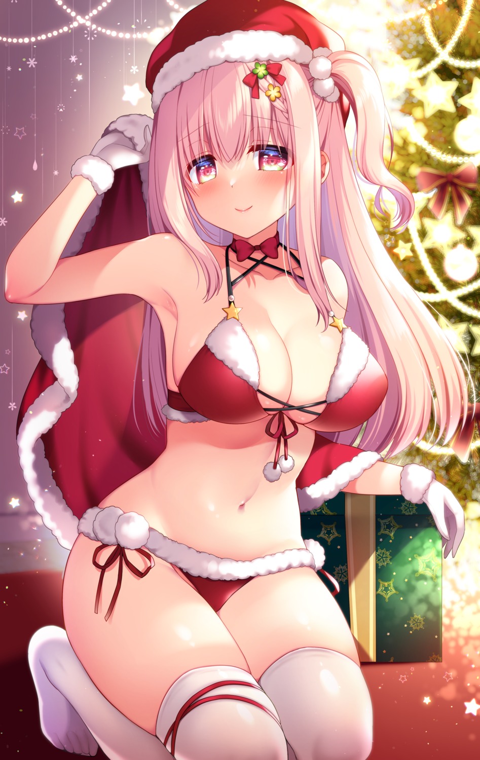 bikini, christmas, garter, ringo_sui, swimsuits, thighhighs