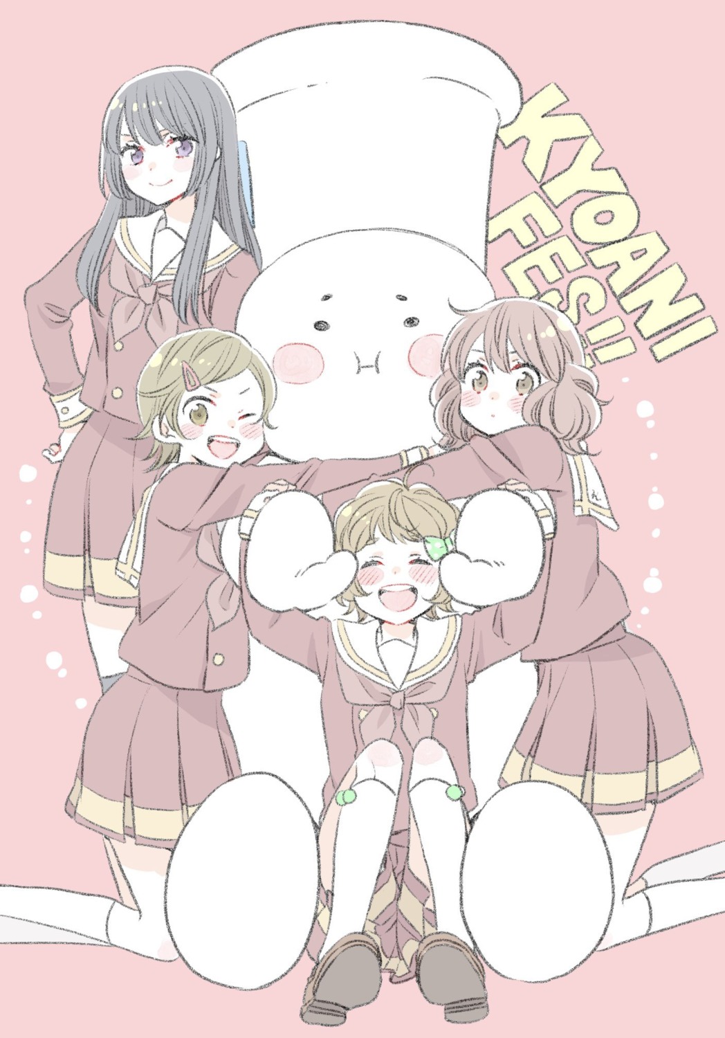 asada_nikki, hibike!_euphonium, katou_hazuki_(hibike!_euphonium), kawashima_sapphire, kousaka_reina, oumae_kumiko, seifuku, skirt_lift