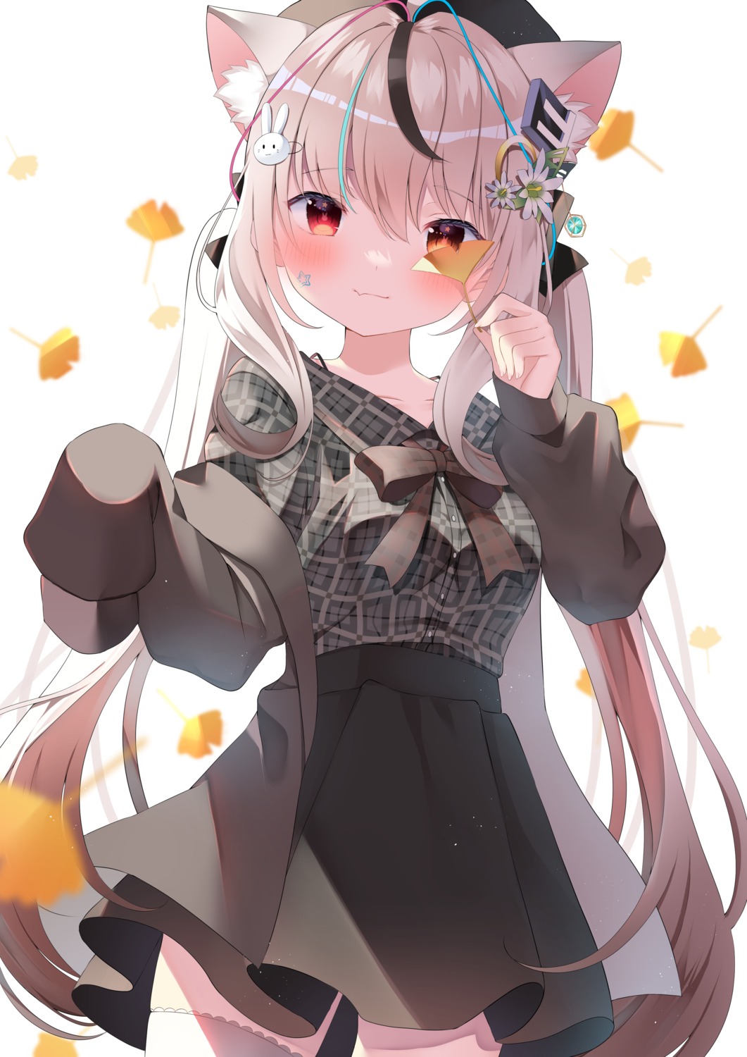 animal_ears, momoshiro_amano, nekomimi, thighhighs