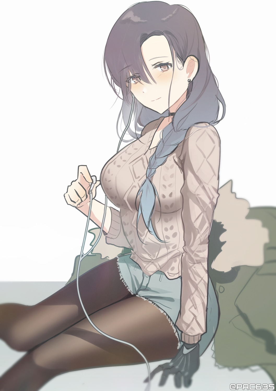 pantyhose, phago, sketch, sweater