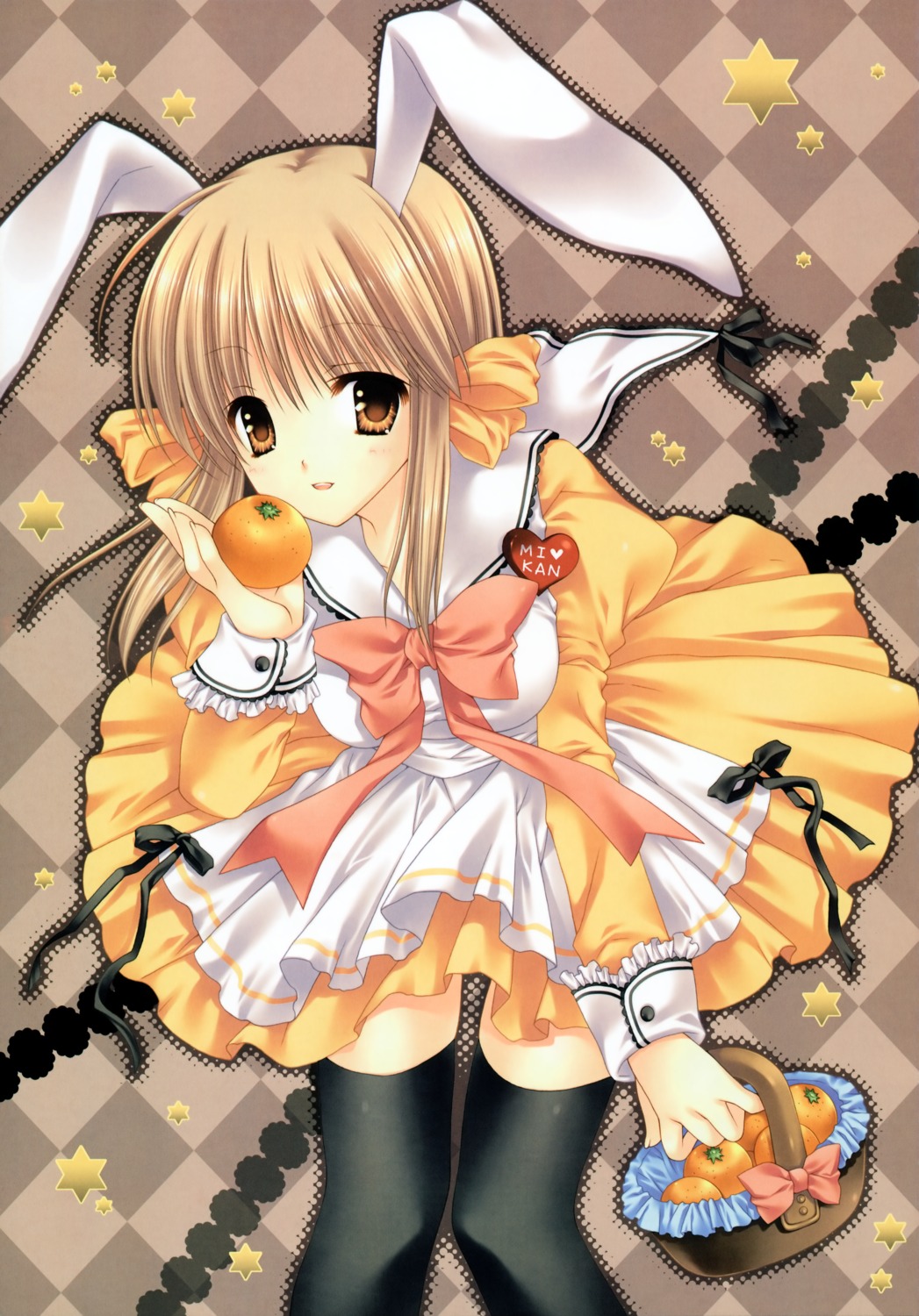 animal_ears, bunny_ears, greenwood, mikan, tatekawa_mako, thighhighs, wnb