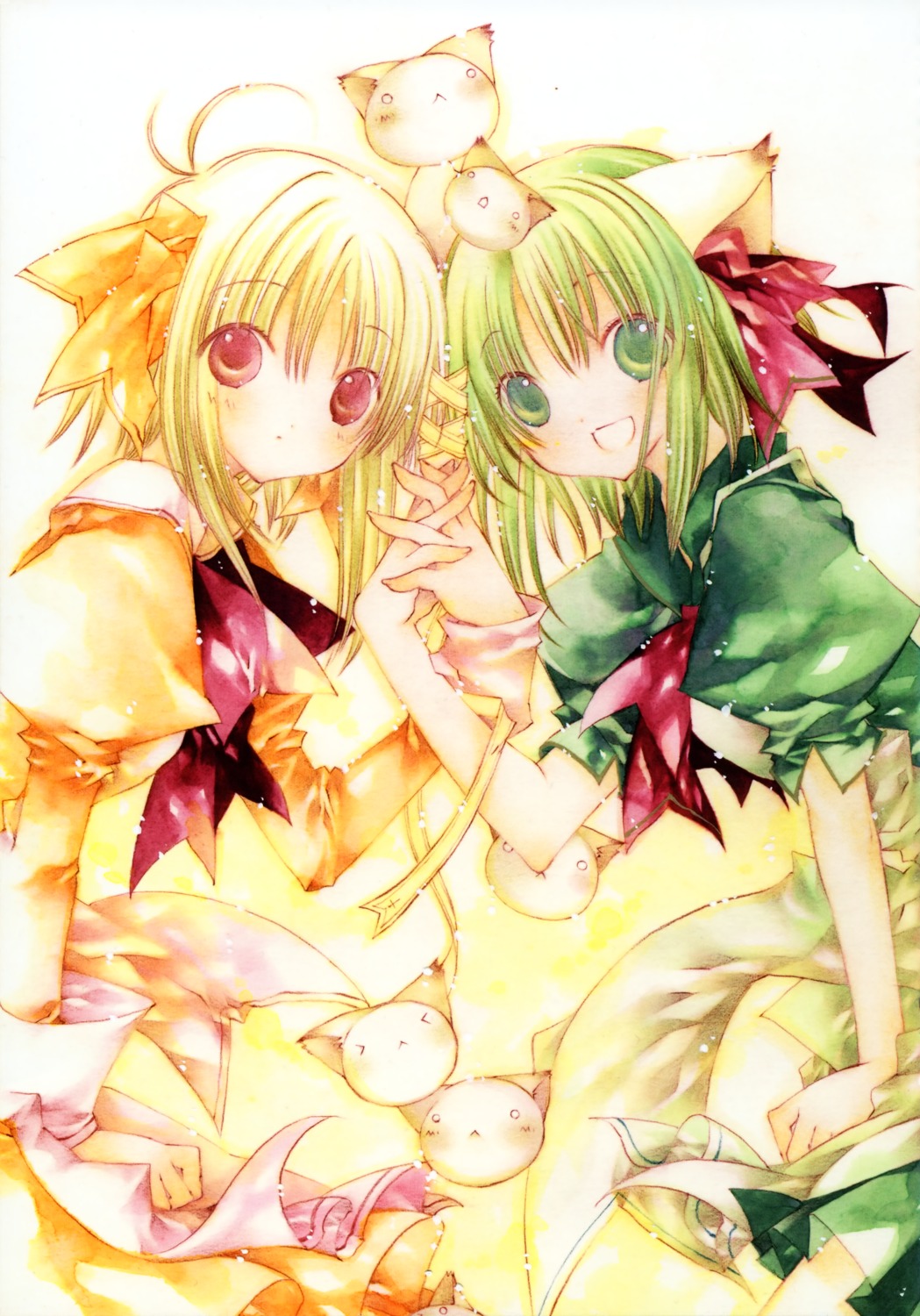 animal_ears, greenwood, midori, mikan, moo_(umineko), nekomimi