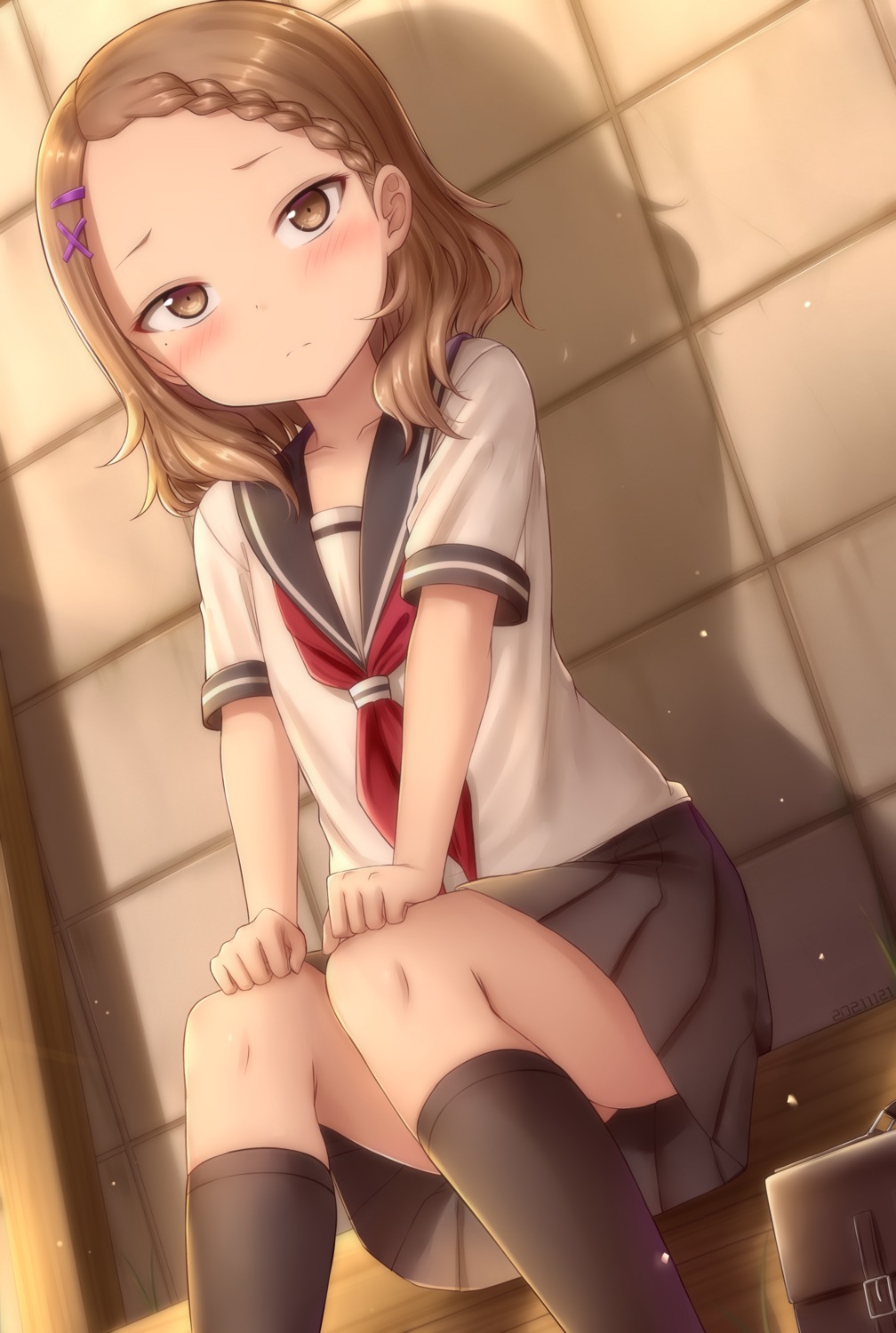 houjou_(takagi-san), karakai_jouzu_no_takagi-san, seifuku, skirt_lift, skywalker0610