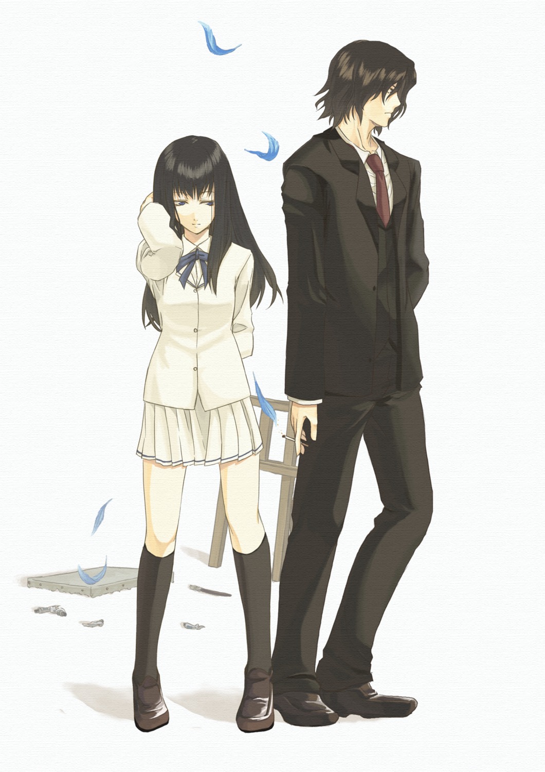 kara_no_shoujo, kuchiki_touko, maou, seifuku, tokisaka_reiji