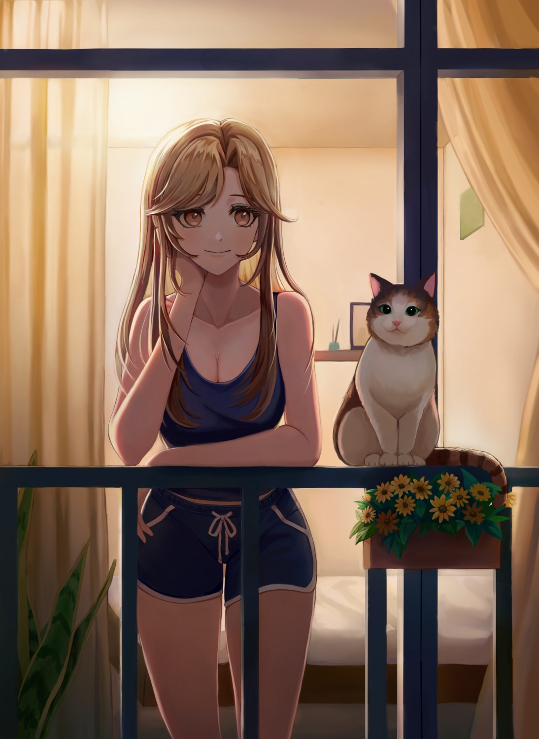 cleavage, kama_(kama_ovo), neko