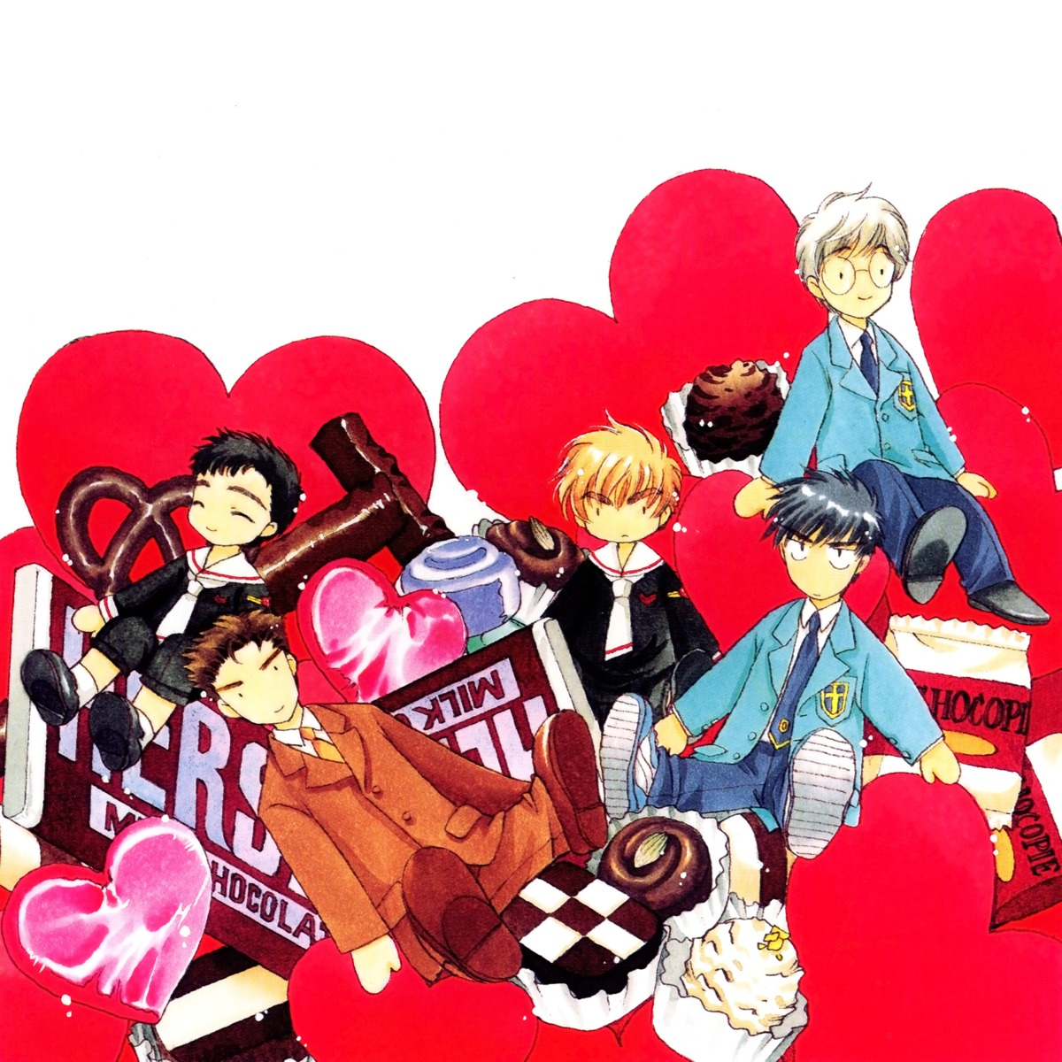card_captor_sakura, clamp, kinomoto_touya, li_syaoran, male, terada_yoshiyuki, tsukishiro_yukito, yamazaki_takashi