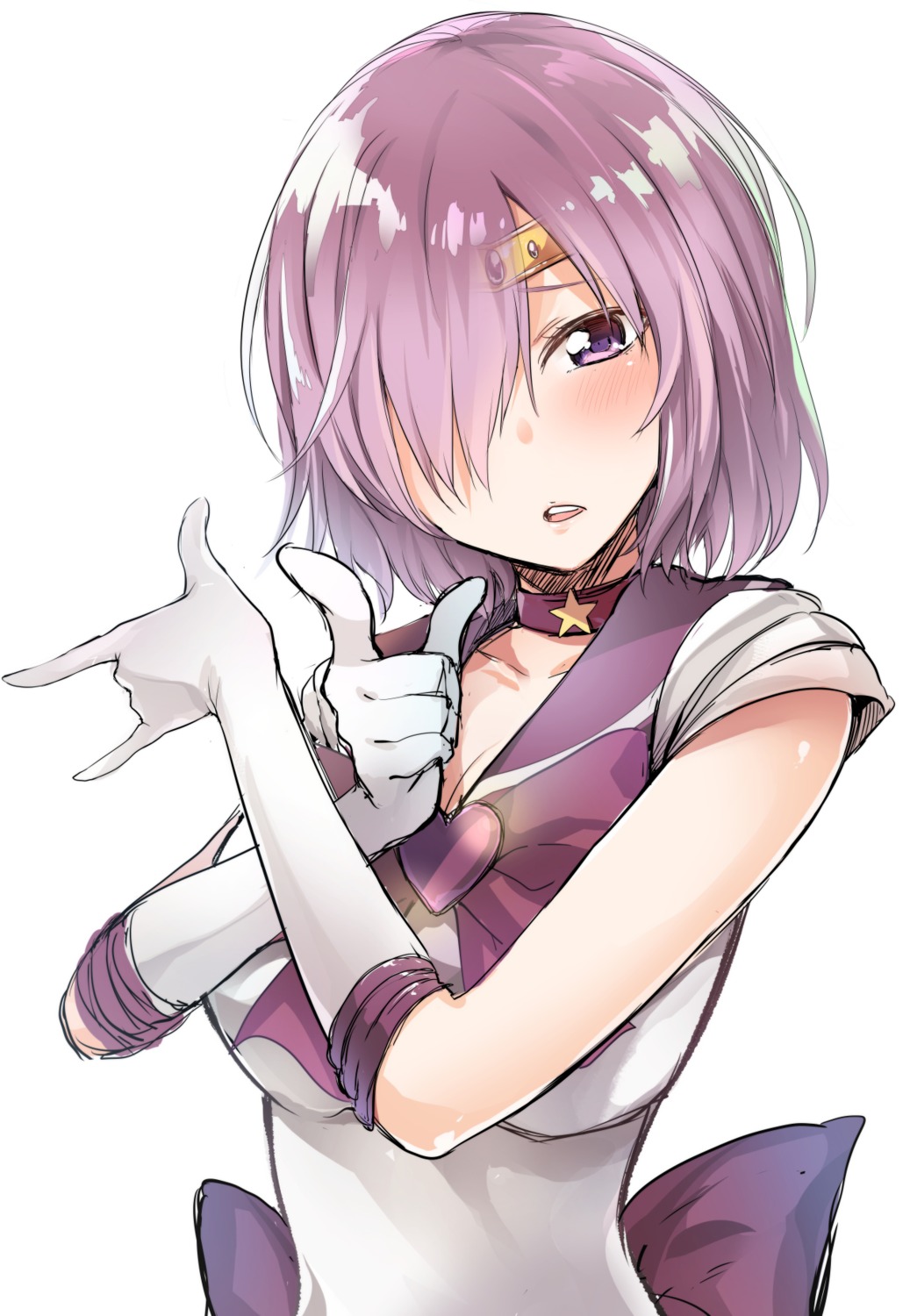 bishoujo_senshi_sailor_moon, cleavage, cosplay, fate/grand_order, ijima_yuu, mash_kyrielight, seifuku, sketch