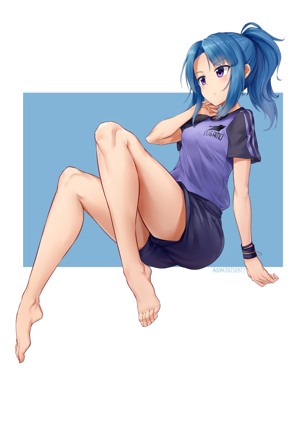 alice_gear_aegis, aomoro, feet, gym_uniform, takanashi_rei