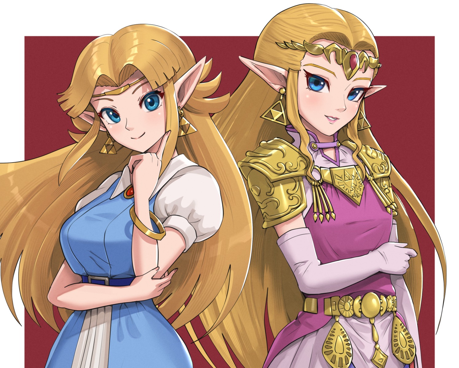 armor, dress, gonzarez, pointy_ears, princess_zelda, the_legend_of_zelda, the_legend_of_zelda:_a_link_to_the_past, the_legend_of_zelda:_ocarina_of_time
