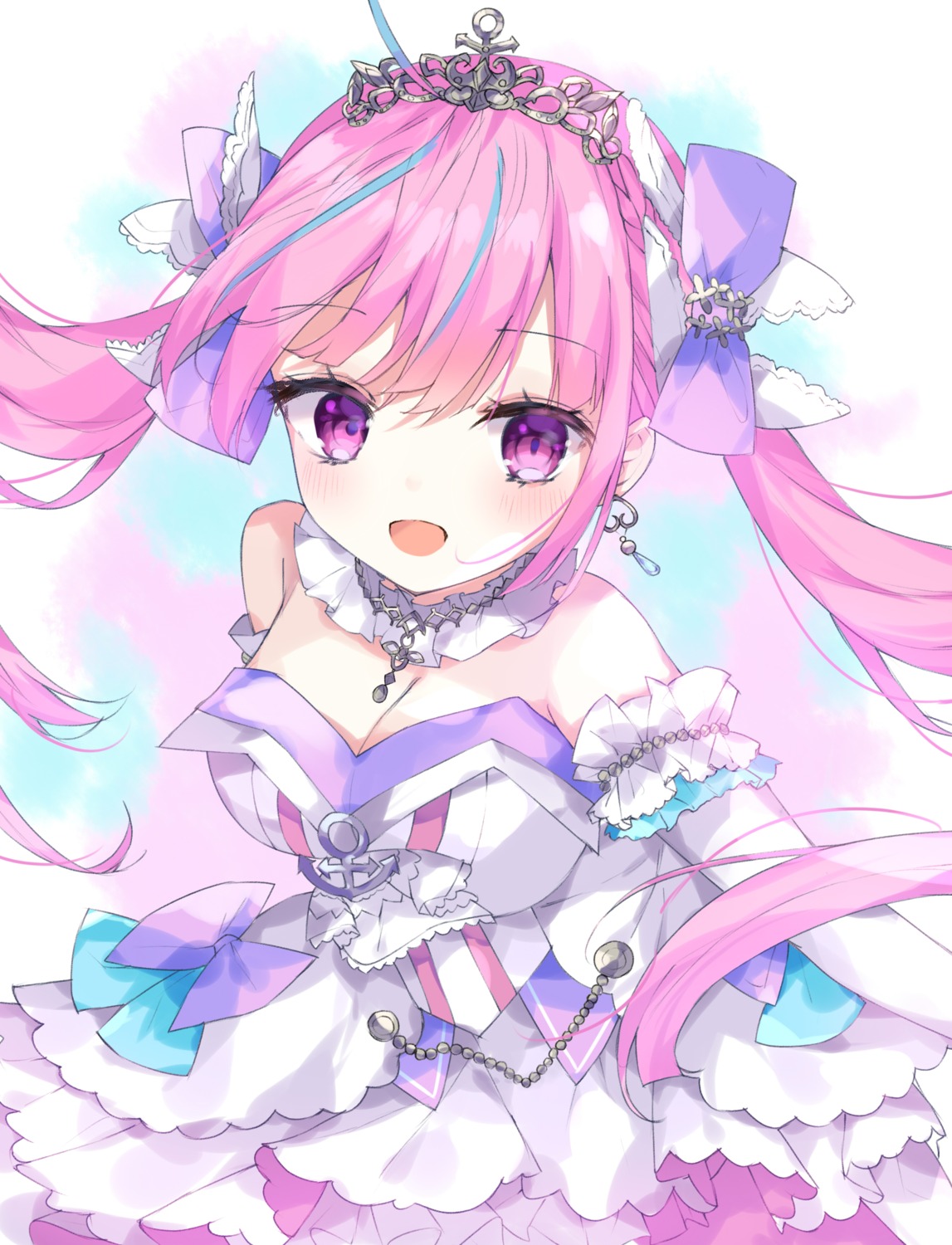 cleavage, dress, hololive, minato_aqua, shigureszku