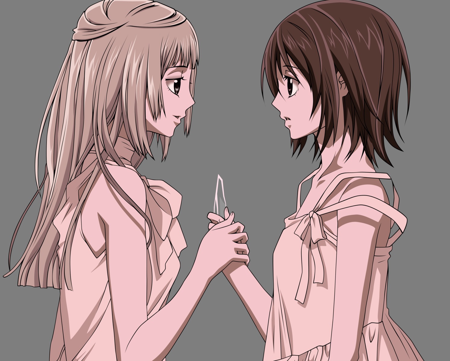 cross_yuuki, kurenai_maria, transparent_png, vampire_knight, vector_trace