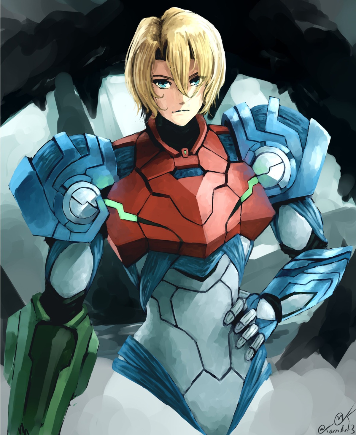 armor, bodysuit, kornart, metroid, metroid_dread, samus_aran, weapon