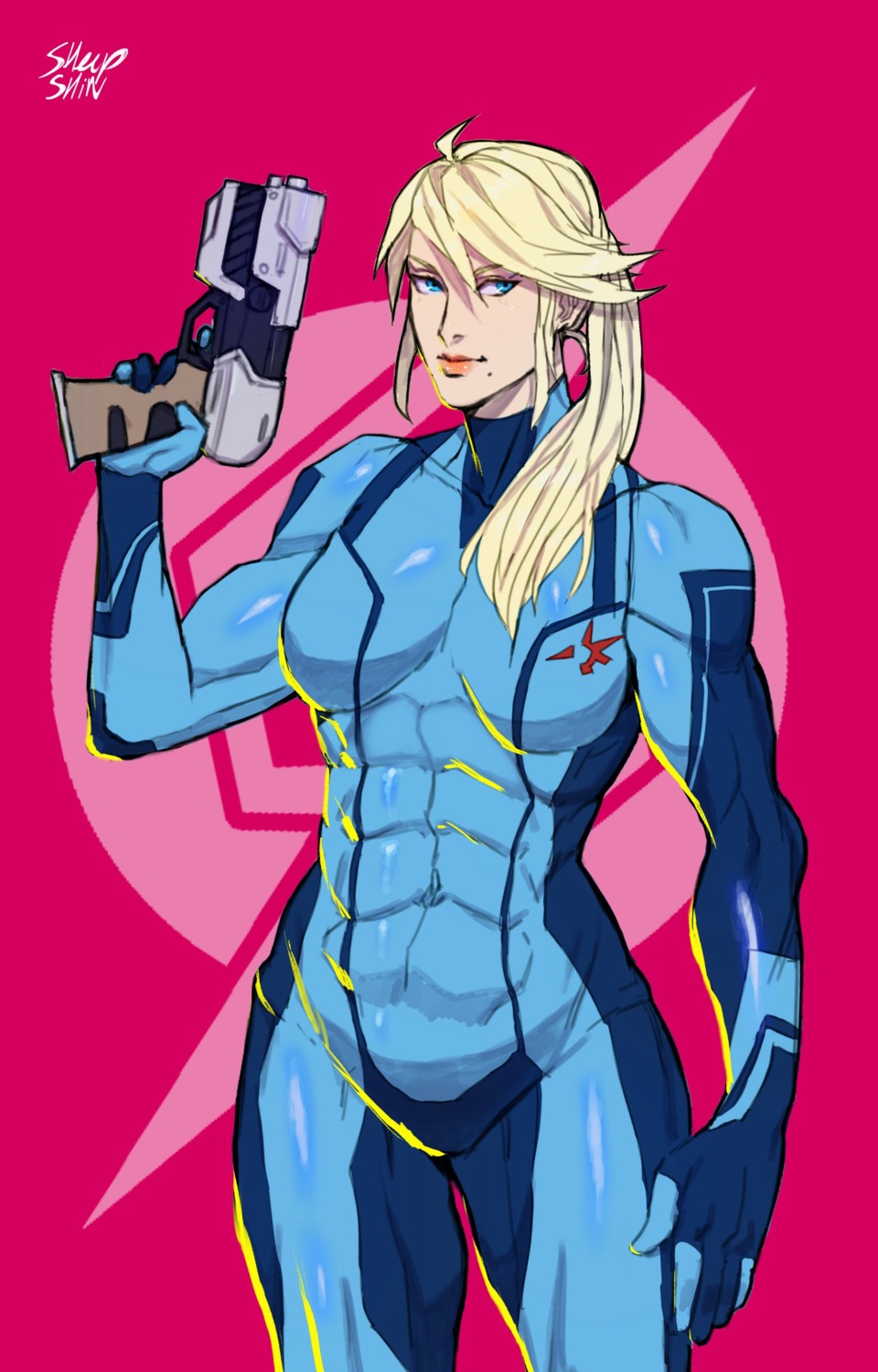 bodysuit, gun, metroid, samus_aran, sheep_shin