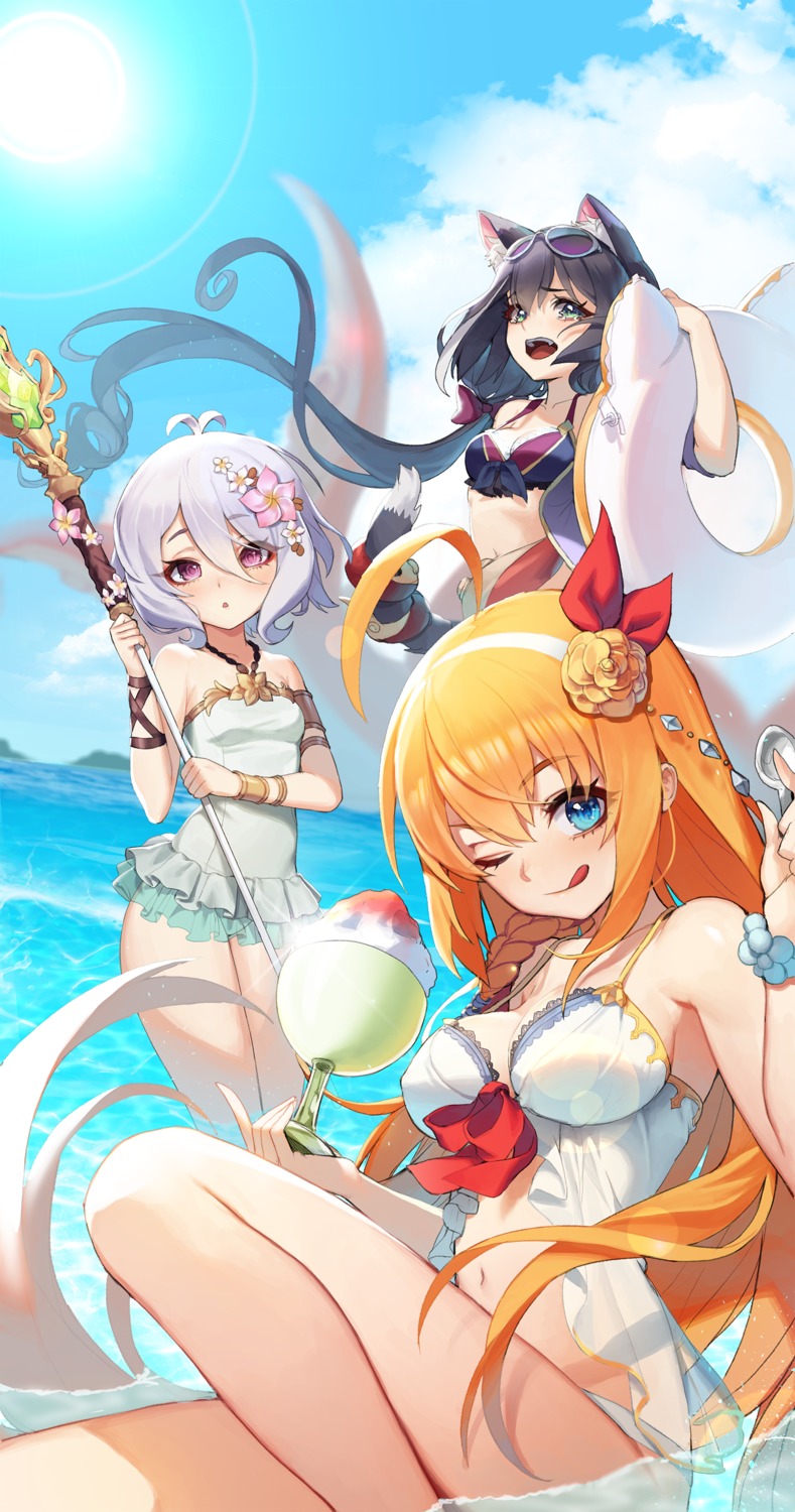 animal_ears, bikini, bikini_top, cleavage, karyl_(princess_connect), kokkoro, megane, mmlyno