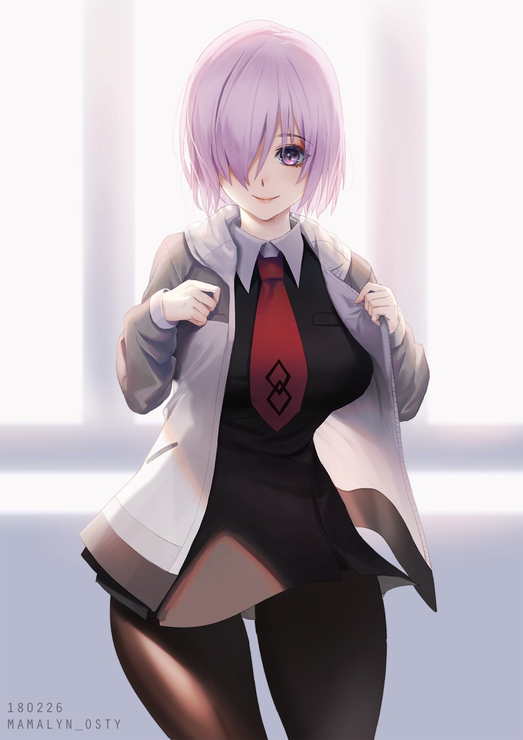 fate/grand_order, mash_kyrielight, mmlyno, pantyhose, undressing
