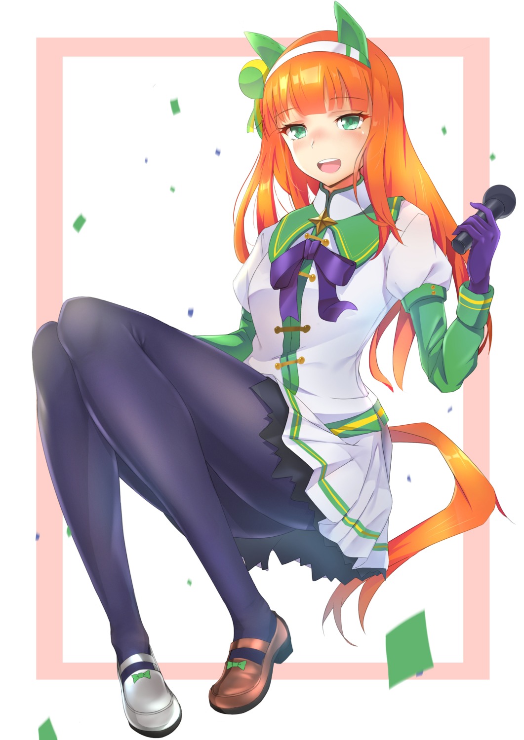 animal_ears, pantyhose, silence_suzuka_(umamusume), skirt_lift, tail, uma_musume_pretty_derby, uniform, xperiajoker