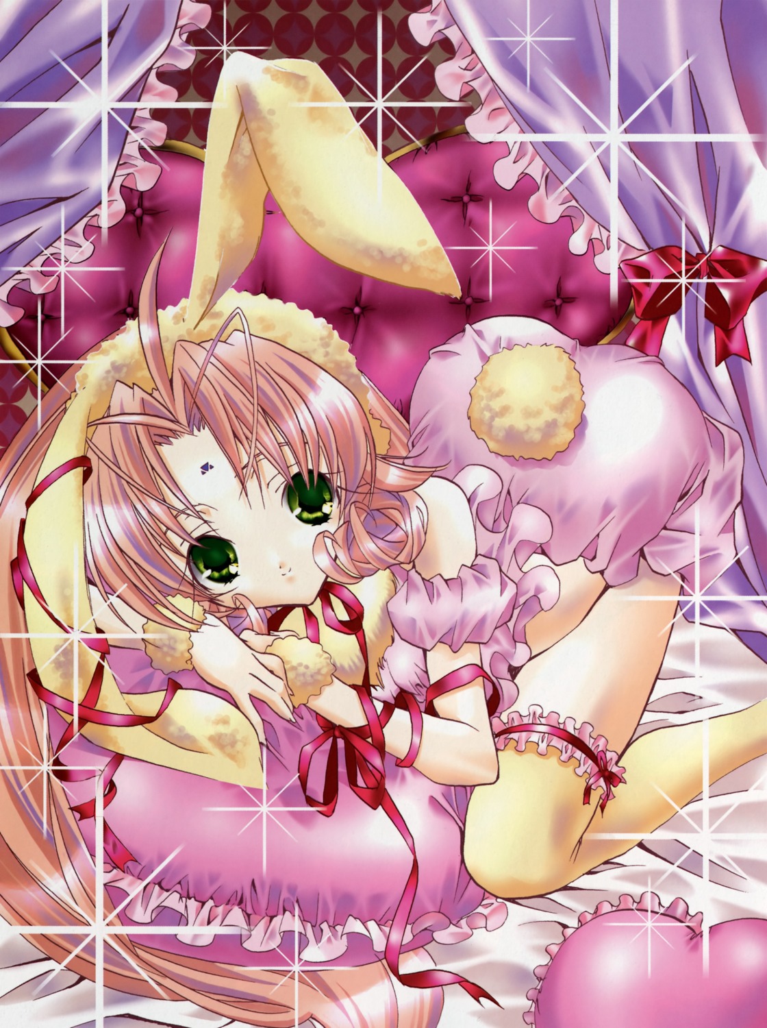 animal_ears, bunny_ears, dears, garter, miu, peach-pit, thighhighs