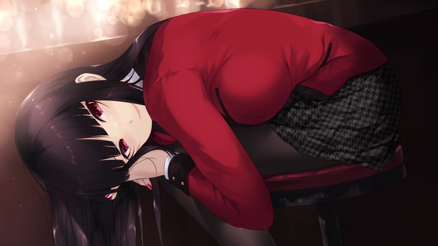cait, jabami_yumeko, kakegurui, pantyhose, seifuku, wallpaper