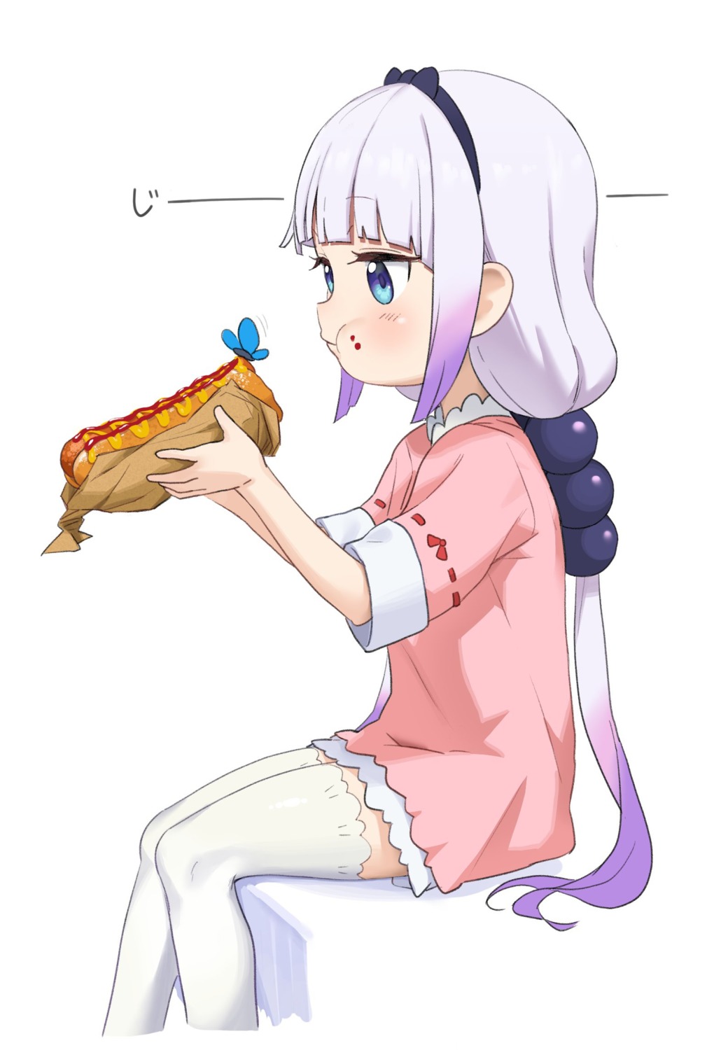 chagama_teishoku, dress, kanna_kamui, kobayashi-san_chi_no_maidragon, thighhighs