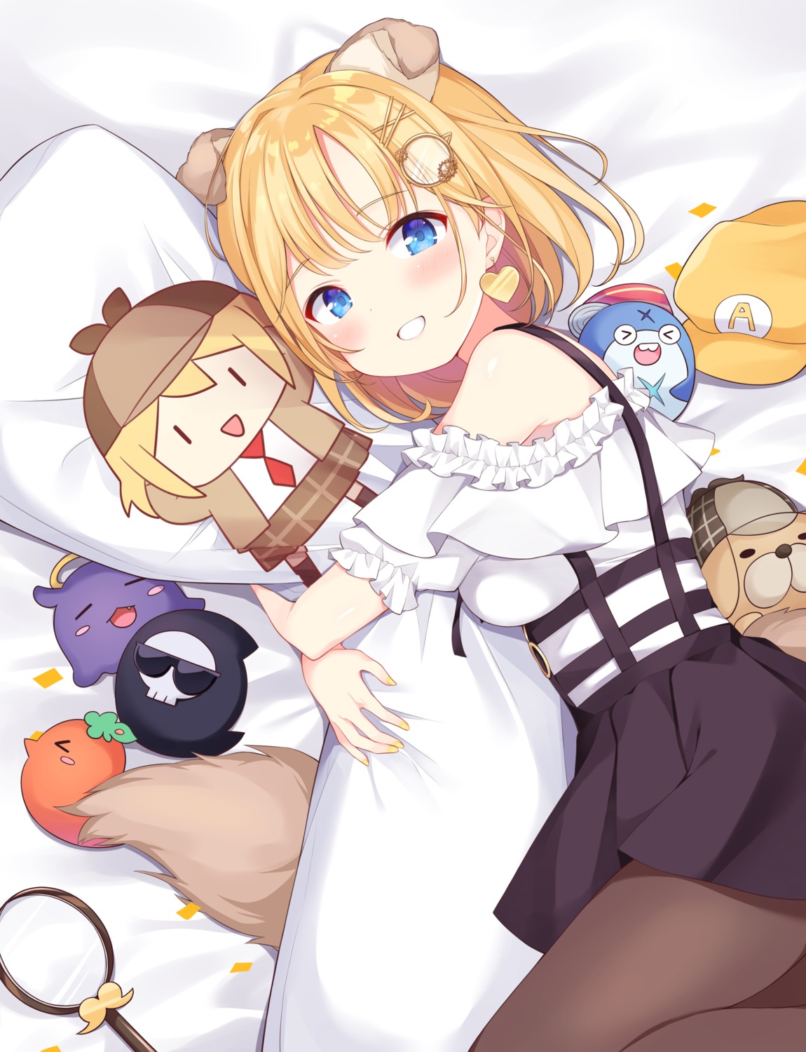 animal_ears, chibi, hololive, hololive_english, inumimi, kirimiya_tsurugi, pantyhose, skirt_lift