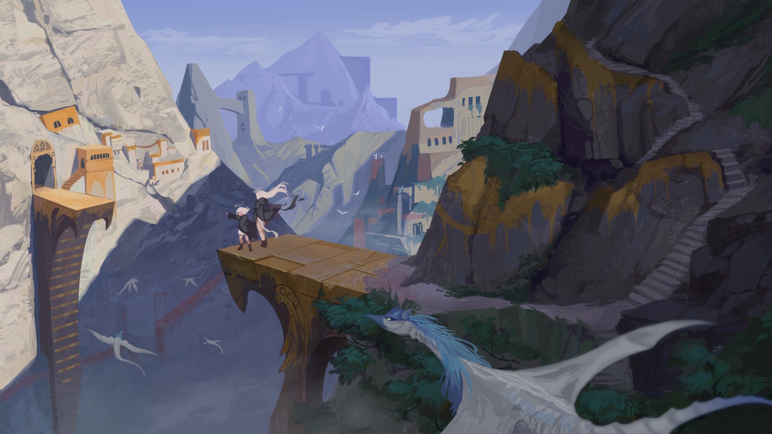 landscape, monster, skirt_lift, wangxiii