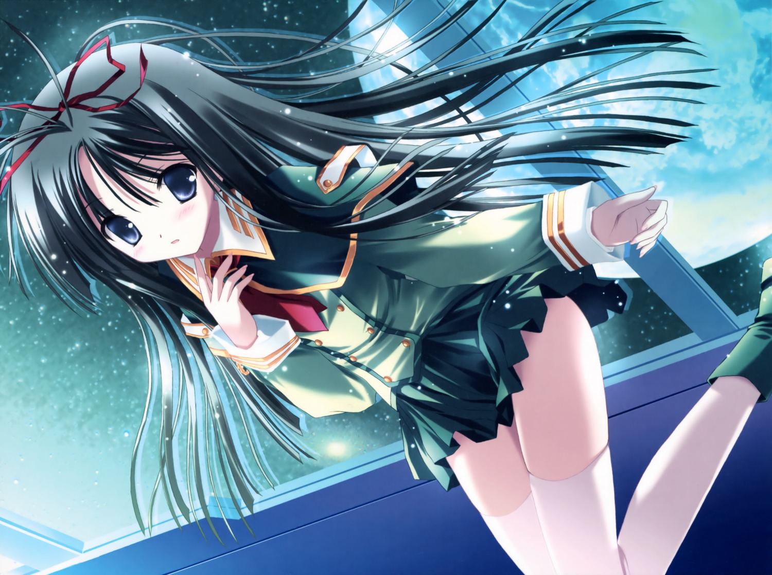 cropped, harukaze_setsuna, nagase_sayaka, soul_link, thighhighs, tinkle, uniform