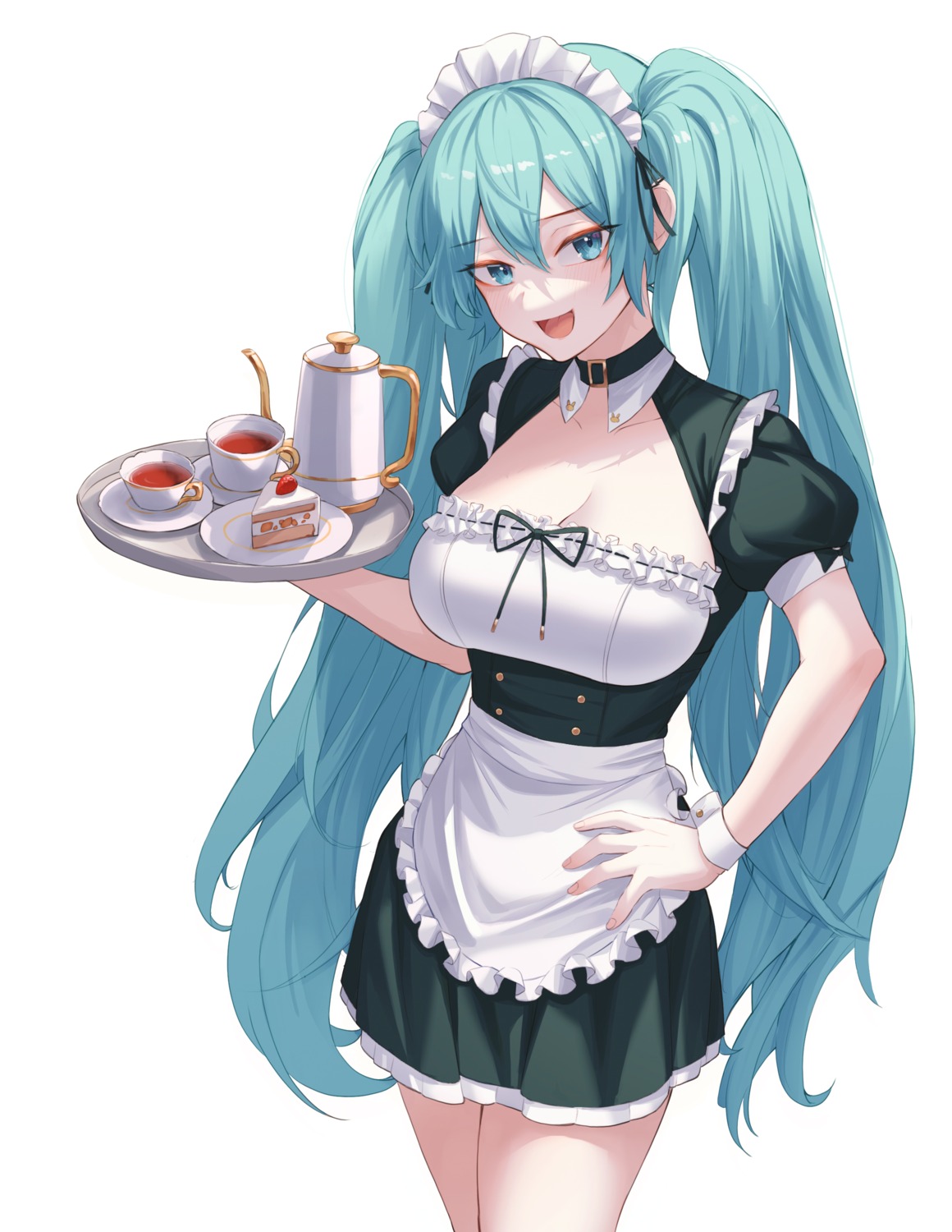 cleavage, hatsune_miku, maid, setakman, vocaloid