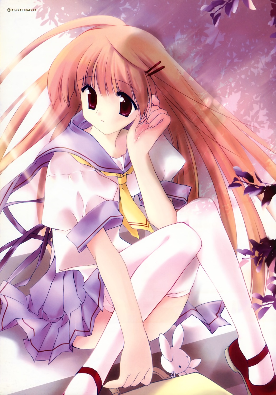 greenwood, rei, seifuku, thighhighs