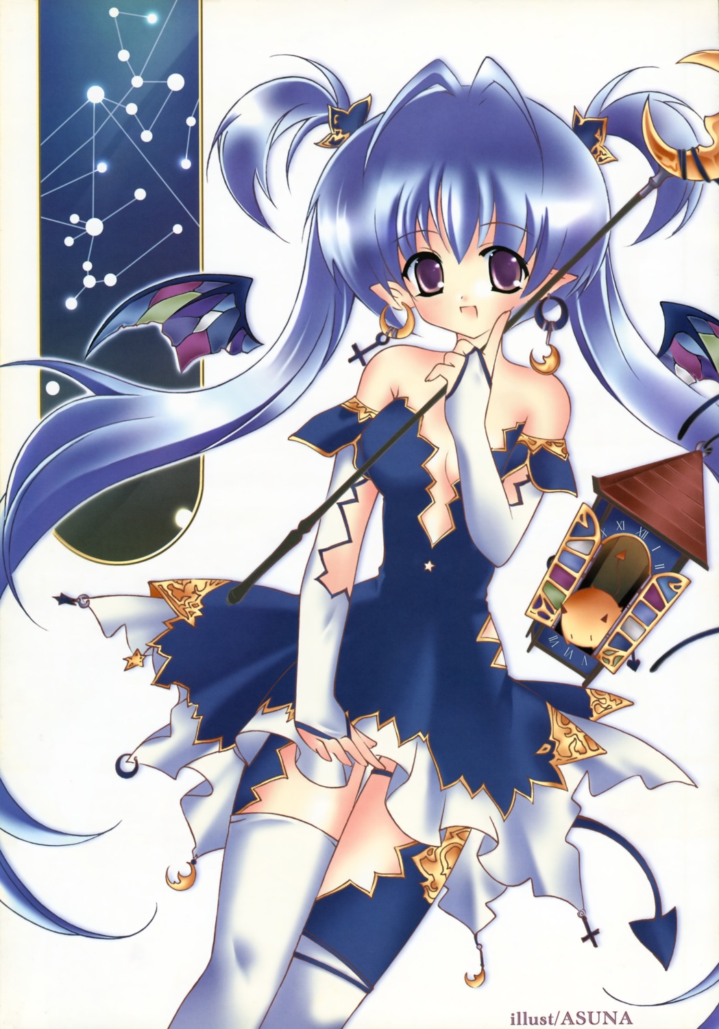 asuna, cleavage, devil, dress, garter, greenwood, no_bra, stockings