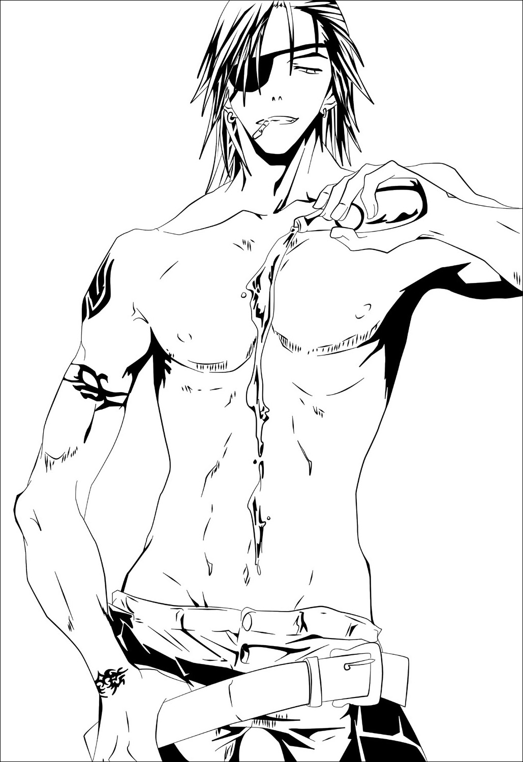 male, monochrome, vector_trace, zombie_loan